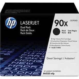 HP CE390X Negro Pack de 2 Cartuchos de Toner Originales - 90X
