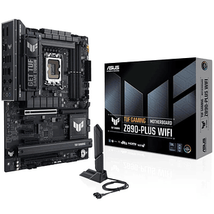 Asus TUF Gaming Z890-PLUS WIFI Placa Base LGA 1851 - WiFi, Bluetooth, HDMI, DisplayPort, 4x DDR5, 4x SATA III, M.2, PCIe 4.0 y 5.0, USB 2.0, 3.2, USB-