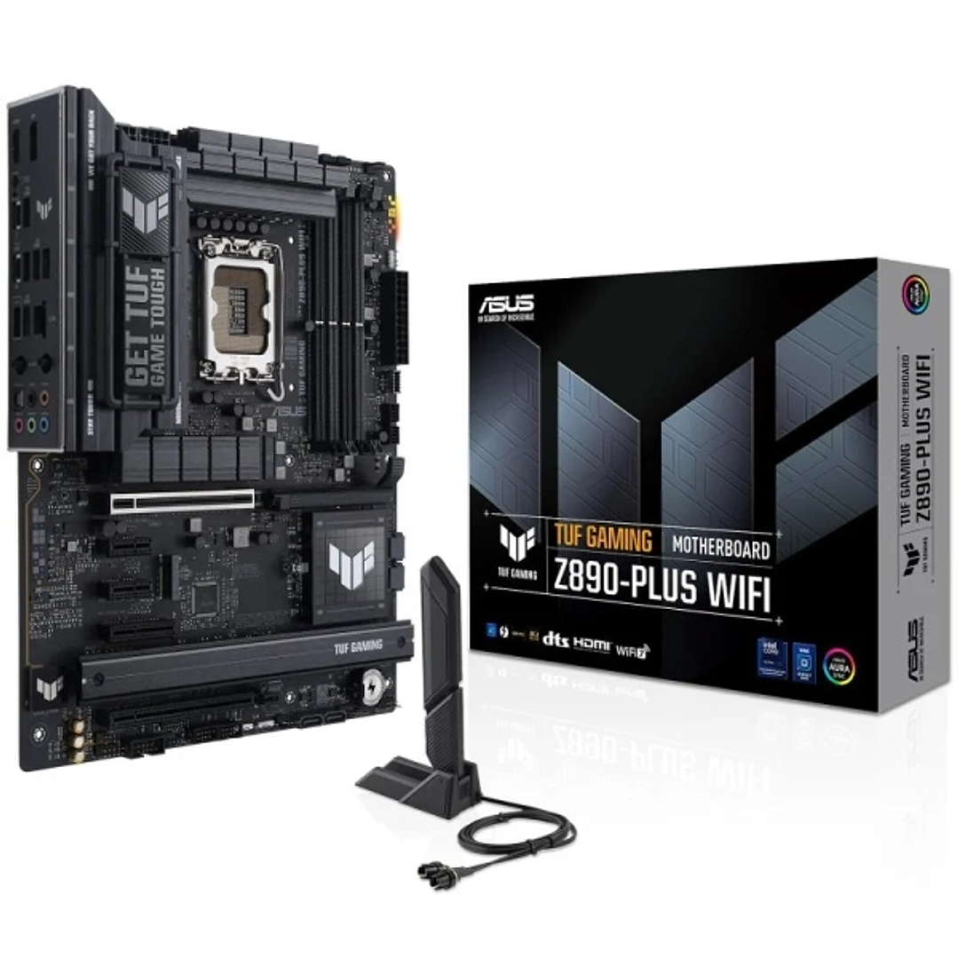 Asus TUF Gaming Z890-PLUS WIFI Placa Base LGA 1851 - WiFi, Bluetooth, HDMI, DisplayPort, 4x DDR5, 4x SATA III, M.2, PCIe 4.0 y 5.0, USB 2.0, 3.2, USB- 1