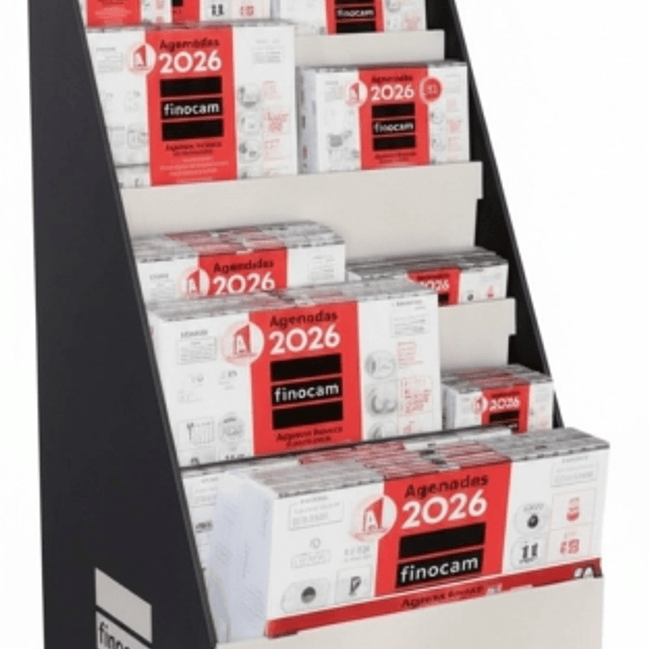 Finocam Expositor de Pie con 125 Calendarios Neutros Surtidos - Anual 2026 - Estructura de Carton - Color Surtidos 1