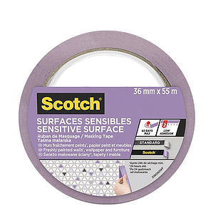 Scotch Expositor Dispensador de 32 Rollos de Cinta de Enmascarar - 36mm x 41m - Superficies Delicadas - Color Morado