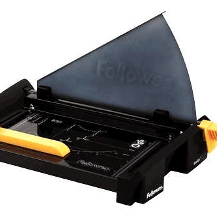 Fellowes Cortadora de Papel con Cuchilla en Acero Inoxidable - Capacidad de Corte 20 Hojas - Guias de Corte con Formatos Din - Base Metalica con Patas 1