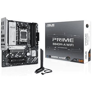 Asus Prime B840M-A WIFI Placa Base AM5 -WiFi, Bluetooth, 4x DDR5, 3x M2, 4x Sata III, PCIe 3.0, 4.0, USB 2.0, 3.2, USB-C, RJ-45, HDMI, DisplayPort - F