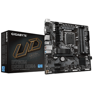 Gigabyte B760M DS3H Placa Base Intel LGA1700 4x DDR4 - M.2, SATA, PCIe4.0, HDMI, Displayport, USB 3.2, USB-C - MicroATX
