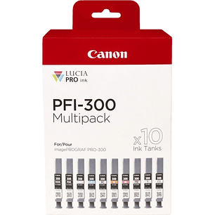 Canon PFI300 Pack de 10 Cartuchos de Tinta Originales - 4192C008