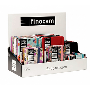Finocam Minimal Design Expositor con 22 Agendas Minimal Surtidas en Catalan - Anual 2026 - Color Surtidos