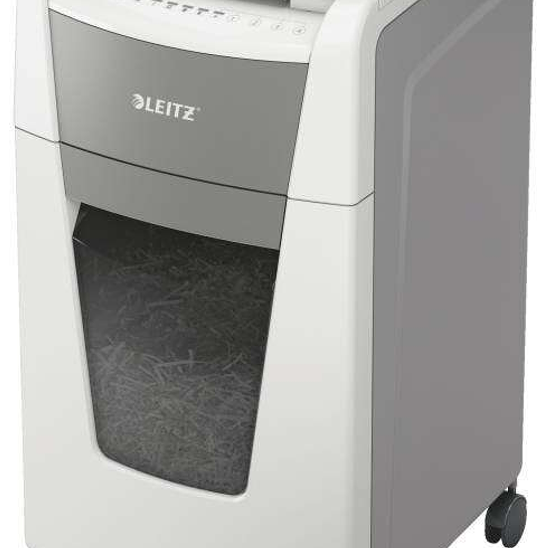 Leitz IQ 300 Autofeed P5 Destructora de Papel Automatica Micro Corte P-5 - Autoalimentacion 300 Hojas, Manual 8 Hojas - Papelera de 60L - Color Blanco 1