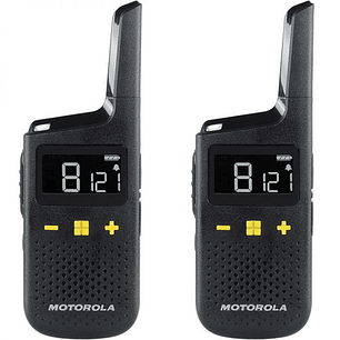 Motorola XT185 Pack 2 Walkie Talkies - 16 Canales PMR446 + 121 Codigos - Alcance de hasta 8km - Autonomia hasta 24h
