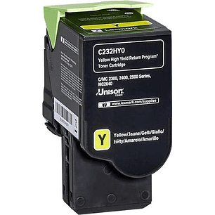 Lexmark C2325/C2425/C2535/MC2325/MC2425/MC2535/MC2640 Amarillo Cartucho de Toner Original - C232HY0