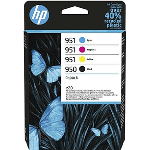 HP 950 + 951 Pack de 4 Cartuchos de Tinta Originales - 6ZC65AE