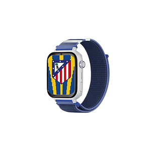 Savefamily Reloj Inteligente Infantil Savewatch Plus Edicion Atletico de Madrid con GPS y Llamada - Correa Tela Azul