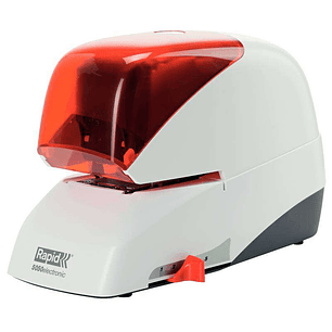 Rapid Grapadora Electrica Supreme R5050E - 50 Hojas - Carga de Cartucho - Duradera - Plata/Naranja