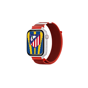 Savefamily Reloj Inteligente Infantil Savewatch Plus Edicion Atletico de Madrid con GPS y Llamada - Correa Tela Roja