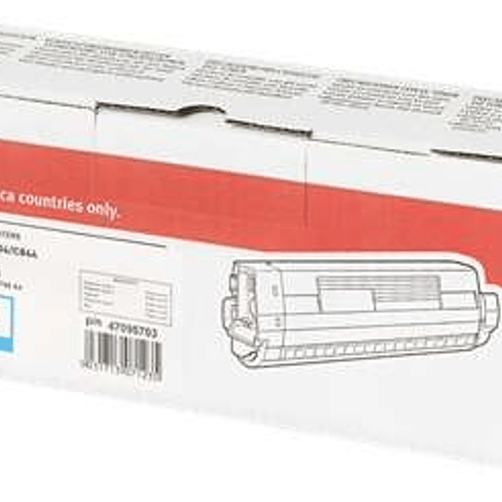 OKI C824/C834/C844 Cyan Cartucho de Toner Original - 47095703 1