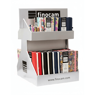 Finocam Minimal Design Expositor Giratorio con 55 Agendas Minimal Surtidas en Catalan - Anual 2026 - Color Surtidos