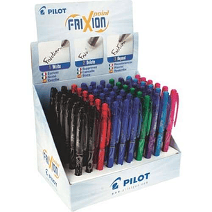 Pilot Frixion Point Expositor de 60 Boligrafos de Gel Borrables - Punta Fina 0.5mm - Trazo 0.25mm - Grip Ergonomico - Recargable - Colores Surtidos