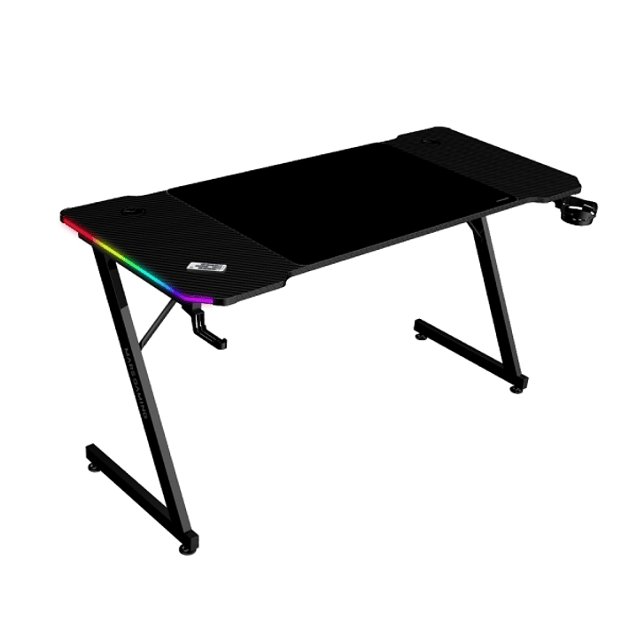 Mars Gaming MGD-X140RGB Mesa Gaming - Iluminacion ARGB con Mando - Soportes Auriculares y Bebidas - Alfombrilla XXL - Estructura Acero - 140x60x1.5cm  1