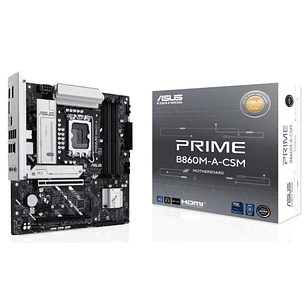 Asus Prime B860M-A-CSM Placa Base LGA 1851 - 4x DDR5, M2, 4x Sata III, PCIe 4.0, USB 2.0, 3.2, USB-C, RJ-45, HDMI, DisplayPort - Factor de Forma Micro