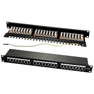 WP Patch Panel de 24 Puertos RJ45 Cat. 6A STP 1U - Color Negro