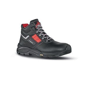 Upower Gravel S RS Botines de Seguridad - Talla 38 - Empeine Piel Flor Grana Mina, Hidrofugos, Puntal Composite, Antiperforacion, Suela Antideslizante