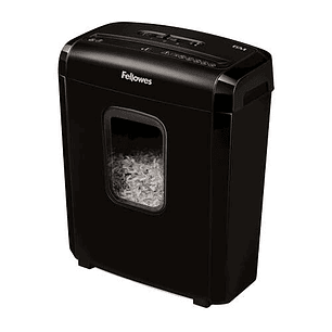 Fellowes 6M Destructora de Papel Manual Minicorte P-4 - Destruye hasta 6 Hojas - Papelera de 13L - Color Negro