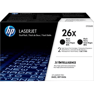 HP CF226X Negro Pack de 2 Cartuchos de Toner Originales - 26X