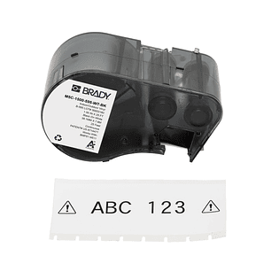 Brady M5C-1500-595-WT-BK Cinta de Etiquetas Original Vinilo - Texto Negro sobre Fondo Blanco - Ancho 38,10mm x 7,62m