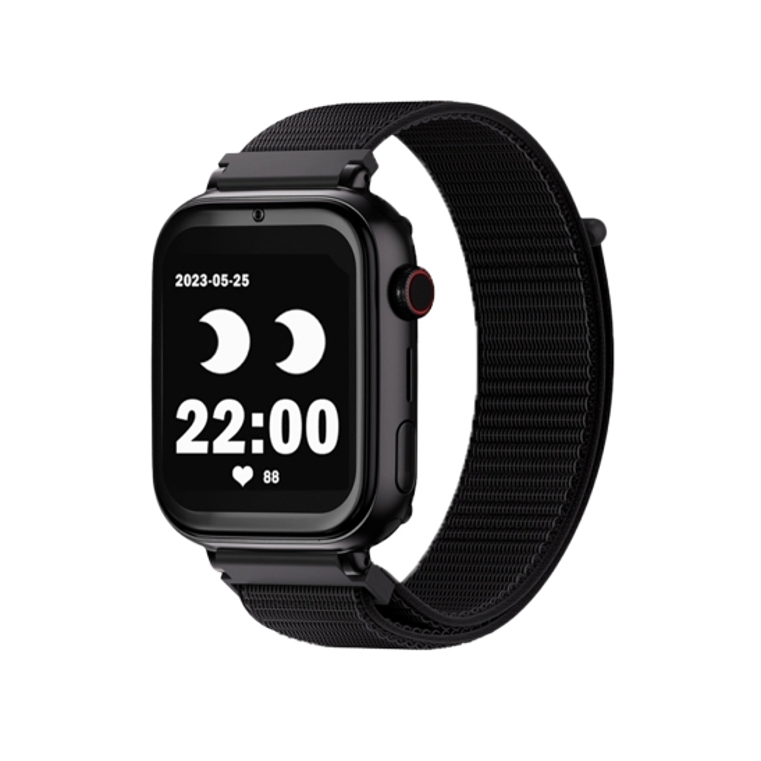 Savefamily Reloj Inteligente Infantil SaveWatch Plus con GPS y Llamada - IP67 - Boton SOS - Carcasa Negra - Correa Tela Negra 1