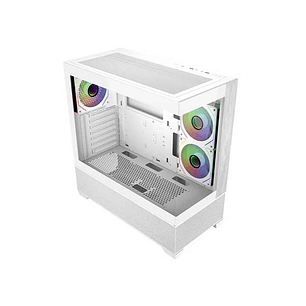 Cooler Master Elite 690 Wood Caja Semitorre ATX/MicroATX/Mini-ITX - 3 Ventiladores 120mm RGB - Vista Panoramica - Doble Camara - 2xUSB-A - 1xUSB-C - 4