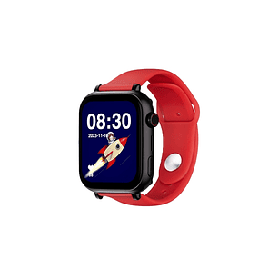 Savefamily Reloj Inteligente Infantil SaveWatch Plus con GPS y Llamada - IP67 - Boton SOS - Carcasa Negra - Correa Silicona Roja