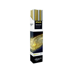 Fabrisa Space 2C Expositor de 30 Rollos de Papel Regalo - Papel Kraft Verjurado de 70gr - Medidas del Rollo 1x3m - Colores Oro y Plata