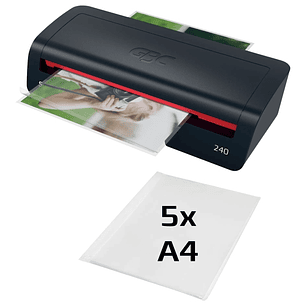 GBC 240 Home Office A4 Plastificadora - Calentamiento en 2 Minutos - Desde Documentos de Identidad hasta Documentos A4 - Compatible con Bolsas de 75 a