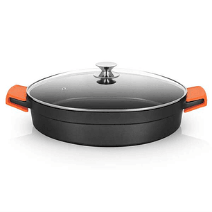 Orbegozo CDB Cacerola Baja Serie 10.5L - Aluminio Fundido Indeformable - Asas de Silicona - Apta para Todo Tipo de Fuegos - Superficie Antiadherente -