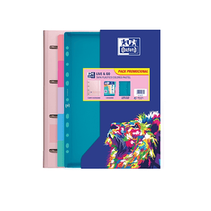 Oxford Live & Go Carpeta Europeanbinder A4+ con Recambio Cuadricula 5x5 + Separadores + Sobre Multitaladro - Ideal para Organizar Documentos - Colores