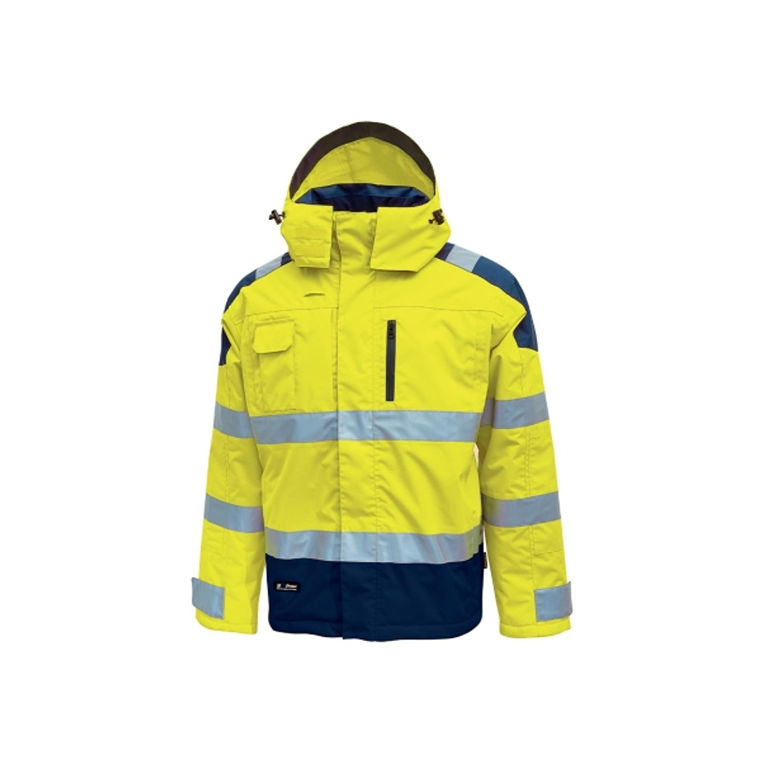 Upower Defender Parka Anti-Lluvia Impermeable y Transpirable - Talla 2XL - Reflectantes en Busto y Mangas, Bolsillo Multimedia con Free Sound, Capucha 1