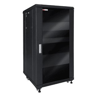 WP RNV-22606-B Armario de Suelo para Video y Audio 22U - Puerta de Cristal - Cerradura de Seguridad - 600x600x1166mm - Color Negro