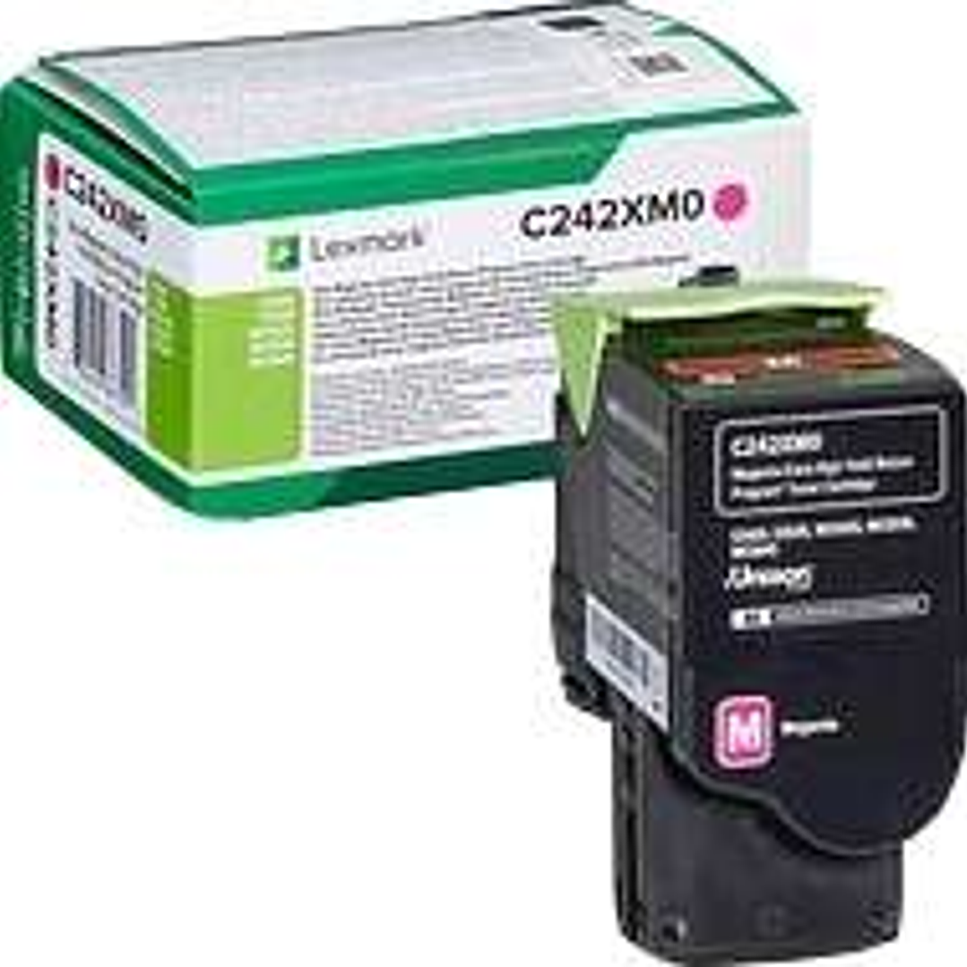 Lexmark C2425/C2535/MC2425/MC2535/MC2640 Magenta Cartucho de Toner Original - C242XM0 1