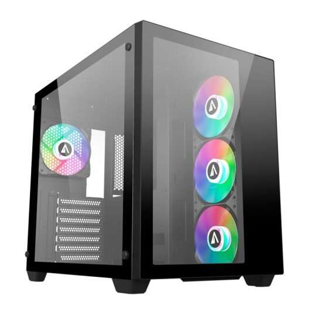 Abysm Danube Sava 285 BX203 Black ARGB Caja Torre ATX, ITX, Micro ATX - Lateral y Frontal Cristal Templado - 3.5