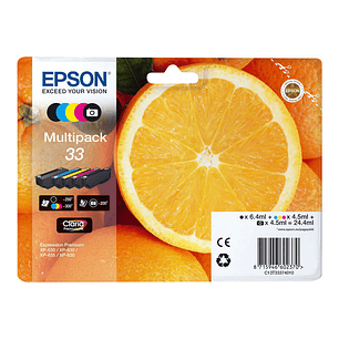 Epson T3337 (33) Pack de 5 Cartuchos de Tinta Originales - C13T33374011