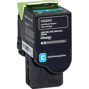 Lexmark C2325/C2425/C2535/MC2325/MC2425/MC2535/MC2640 Cyan Cartucho de Toner Original - C2320C0