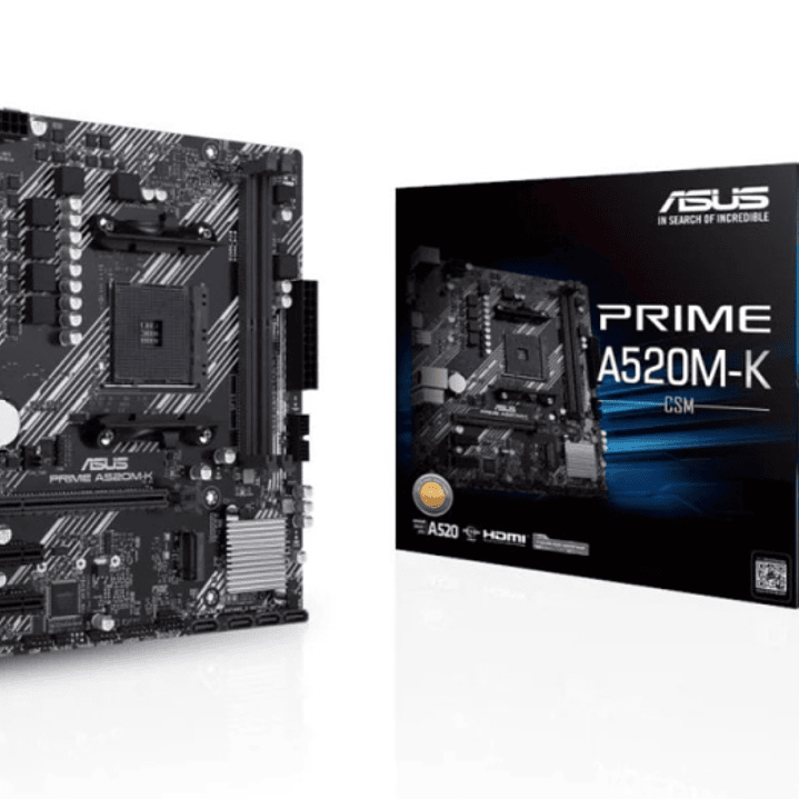 Asus Prime A520M-K Placa Base AMD AM4 2x DDR4 - HDMI, M.2, PCIe, 4x Sata III, USB 2.0, 3.2, RJ-45, VGA, Factor MicroATX 1