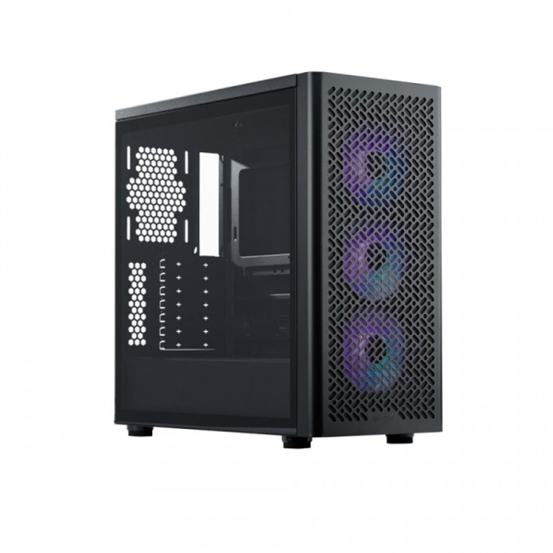 Cooler Master Elite 502 Caja Torre E-ATX - 3 Ventiladores 120mm RGB - Ventana Lateral - Gestion de Cables - Audio - 1xUSB-A - 1xUSB-C - 474x230x481mm  1