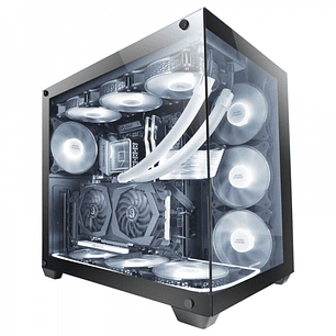 Mars Gaming MCV4 Torre Gaming Custom Premium - Cristal Templado Sin Marco - Estructura Modular Doble Camara - Soporte 10 Ventiladores - E-ATX XXL - Co