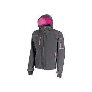 Upower Space Lady Chaqueta Softshell Impermeable - Talla XS - Transpirable, a Prueba de Viento, Forro Micropolar, Capucha Desmontable, Bolsillos Avanz