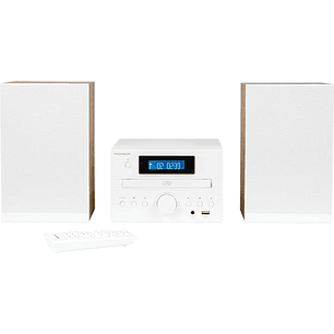 Thomson MIC121BT Micro Cadena 50W Bluetooth - Reproductor de CD, Radio FM - Tecnologia Bass Boost - Mando a Distancia - Color Blanco