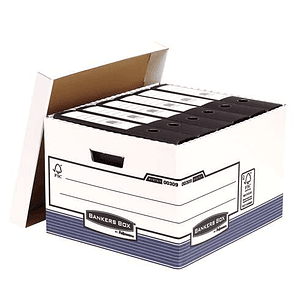 Fellowes Bankers Box Contenedor de Archivos Folio - Montaje Automatico Fastfold - Carton Reciclado Certificacion FSC