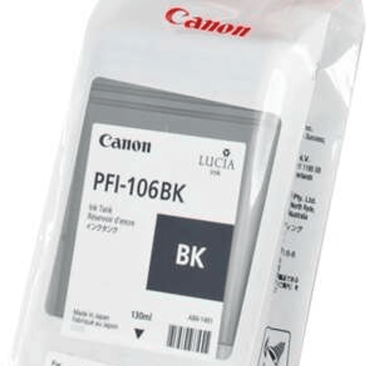 Canon PFI106 Negro Cartucho de Tinta Original - PFI106BK/6621B001 1