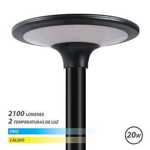Elbat Farola LED Solar 20W 2100Lm 3000K/6000K - Color Negro