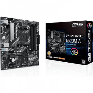 Asus Prime A520M-A II/CSM Placa Base AMD AM4 4x DDR4 - HDMI, M.2, PCI Express, 4x Sata III, USB 2.0, 3.2, RJ-45, VGA, MicroATX