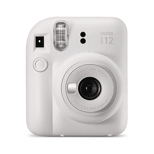 Fujifilm Instax Mini 12 Clay White Camara Instantanea - Tamaño de Imagen 62x46mm - Flash Auto - Exposicion Automatica - Mini Espejo para Selfies - Mod